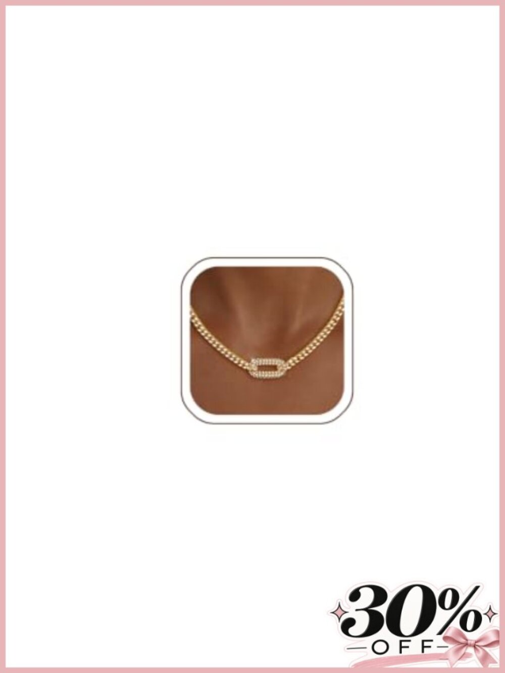 14K Gold Plated Chunky Cuban Link Chain Choker Necklace for Women CZ Paperclip